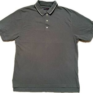 PERRY ELLIS MOSS GREEN POLO SHIRT SZ L CASUAL GOLF 100% COTTON COLLAR #469333